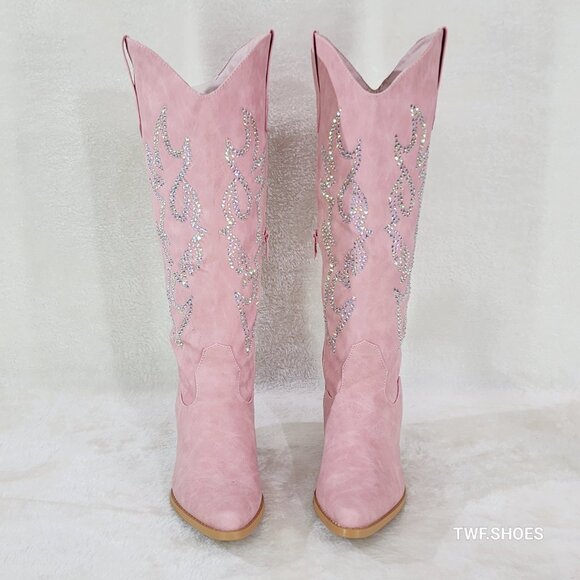 Pink Western Boots with Embellishments - Picture 8 of 9